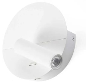 Aplica cu reader LED minimalista cu USB charger DUAS White