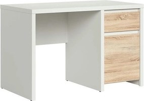 Birou KASPIAN, alb/stejar sonoma, PAL, 120x65x77 cm