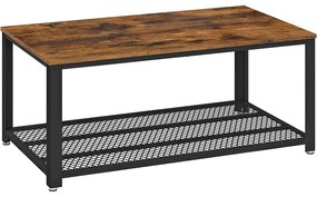 Masuta cafea cu raft grilaj 106,2 x 45 x 60,2 cm maro rustic