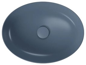 Lavoar pe blat albastru mat 50 cm, oval, Cersanit Larga Albastru mat