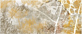 Tablou - Vintage perete cu flori (120x50 cm)