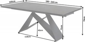 Masa extensibila design extravagant Prometheus 180-260cm, lava