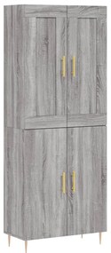 3199551 vidaXL Dulap înalt, gri sonoma, 69,5x34x180 cm, lemn compozit