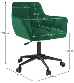 Fotoliu birou Hagris (smaragd + negru) . 1116358