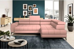 Coltar BAGGIO, sezlong dreapta, stofa catifelata roz - Element 18, Gam