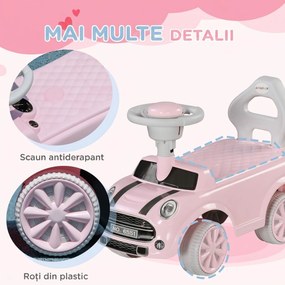 AIYAPLAY Mașină de Jucărie Per Copii 18-36 Luni a Acționare Manuală, Roz | Aosom Romania