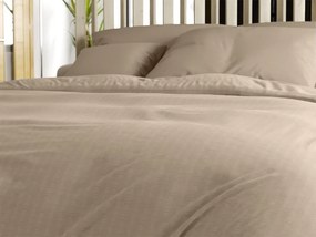 Lenjerie de pat din crep DENYX BLEND maro deschis, fermoar Dimensiune lenjerie de pat: 2 buc 70 x 90 cm | 200 x 220 cm