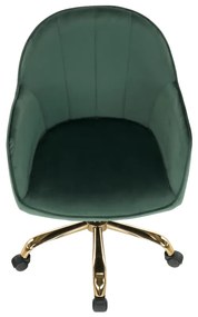 Fotoliu de birou, verde material Velvet /auriu, EROL