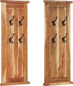 vidaXL Cuiere de haine, 2 buc., 38x100 cm, lemn masiv de acacia