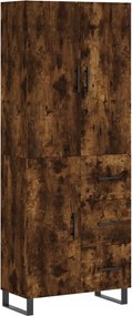 vidaXL Dulap înalt, stejar fumuriu, 69,5x34x180, lemn compozit