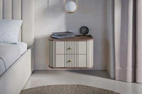 Set noptiere Vesper 56 cm de perete - cașmir / nuc / mânere aurii
