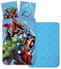 Avengers Blue set de lenjerie de pat 140×200cm, 70×90 cm