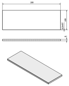 Raft SAPHO 22478, 20 x 10 x 0,8 cm, sticlă albă