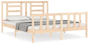 3192886 vidaXL Cadru de pat cu tăblie, king size, lemn masiv