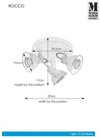 Markslöjd 107852 - Lampă spot ROCCO 3xGU10/7W/230V