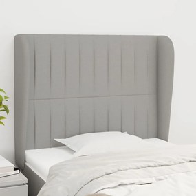 vidaXL Tăblie de pat cu aripioare gri deschis 103x23x118/128 cm textil