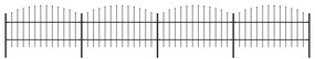 vidaXL Gard de grădină cu vârf tip suliță din oțel 714,5 x 100 cm, negru