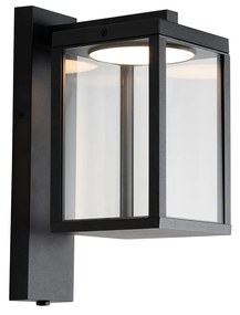 Lampa de perete exterioara neagra cu LED si senzor de crepuscul - Ferdinand