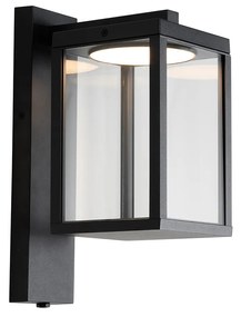 Lanterna de perete de exterior neagra cu LED si senzor de crepuscul - Ferdinand