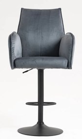 HR280W Scaun Grafit din Catifea cu Bază Neagră