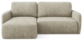 Colțar bej extensibil/cu spațiu de depozitare cu tapițerie din chenille (cu colț pe partea stângă/cu șezlong) Lilo – Makamii