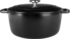 Oală fontă emailată cu capac 28 cm Negru Fontestic Cosy &amp; Trendy 9967284