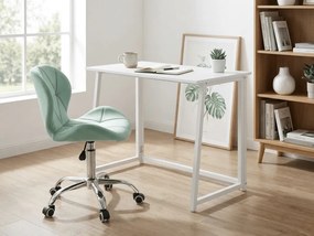 Set pentru birou ZARIMO masa 80x40 cm, alb + scaun AVOLA VELVET, mentoliu