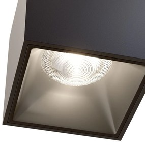 Spot LED aplicat, plafoniera design tehnic Alfa negru 7x7cm, 3000K