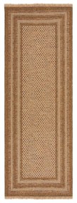 Covor tip traversă de exterior în culoare naturală 80x230 cm Layla Border – Flair Rugs