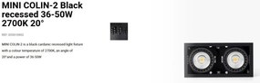 Spot LED incastrabil MINI COLIN-2 Black recessed 36-50W 2700K 20°