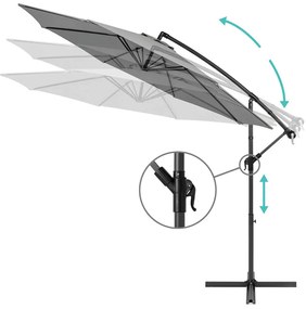 Umbrela de soare suspendata, 2,8 m, gri