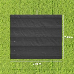 Outsunny Copertină Retractabilă UV30+ pentru Pergolă 3x2.15m Protecție Solară Gri Închis | Aosom Romania