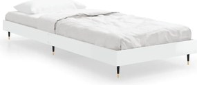 vidaXL Cadru de pat, alb extralucios, 75x190 cm, lemn prelucrat