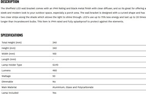 Aplica perete exterior IP44 Up and Down Sheffield negru