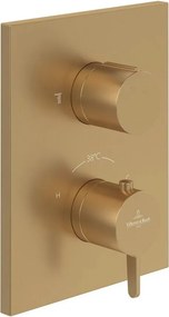Baterie dus incastrata Villeroy&Boch Conum termostatata auriu periat fara corp ingropat