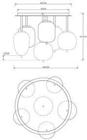Lustră aplicată BLACKY 6xE14/40W/230V neagră Globo 15345-6D