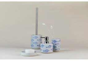 Săpunieră ceramică Wenko Aquamarin, albastru - alb