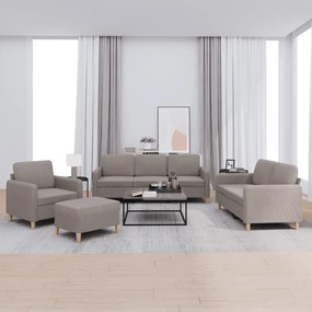 vidaXL Set de canapea cu perne, 4 piese, gri taupe, material textil