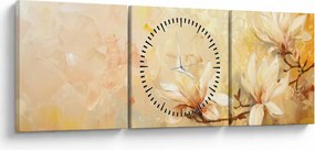 Tablou - Flori (cu ceas) (90x30 cm)