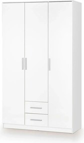 Dulap LIMA S-3, alb, PAL laminat, cu 3 usi si 2 sertare, 120x52x205 cm