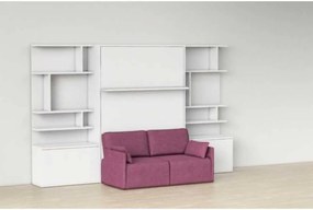 Set pat rabatabil dublu cu somiera, canapea 3 locuri si 2 biblioteci - royal big bookcase set (150x200)