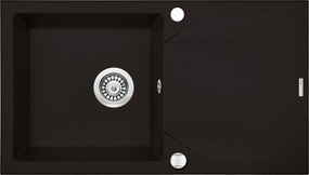 Chiuveta bucatarie compozit cu picurator negru mat 78 cm Deante Evora 780x440 mm, Negru mat