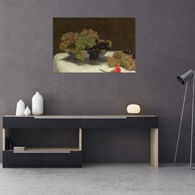 Tablou - Henri Fantin-Latour, Still Life with Grapes and a Carnation, reproducere (90x60 cm)
