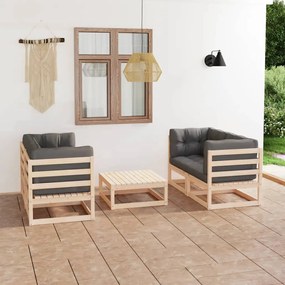 3076304 vidaXL Set mobilier de grădină cu perne, 5 piese, lemn masiv de pin