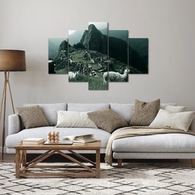 Tablou - Lamas la Machu Picchu în Peru (150x105 cm)