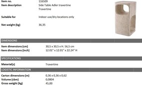Masuta design unicat din travertin Adler