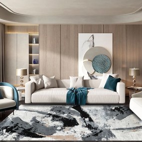 Covor Modern Living , Dormitor Dreptunghiular Yaman 1656B Gri Black (Alege dimensiunea: 60 x 130)