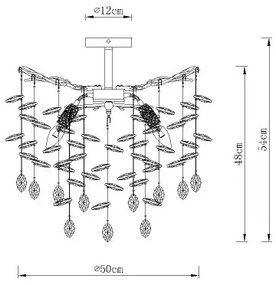Globo 64138DG - Candelabru pe tijă QUEENA, 6xE14/40W/230V, auriu