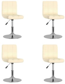 vidaXL Scaune de bucătărie pivotante, 4 buc., crem, material textil