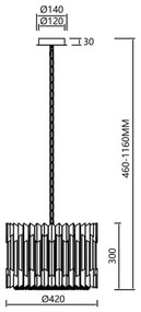 Lustră de cristal pe lanț RITZ 7xE14/40W/230V crom